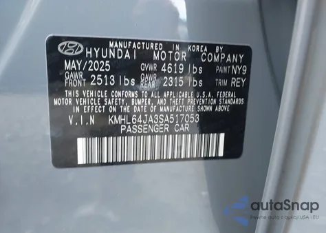 2025 Hyundai Sonata Sel из США, поврежденный, VIN KMHL64JA3SA517053